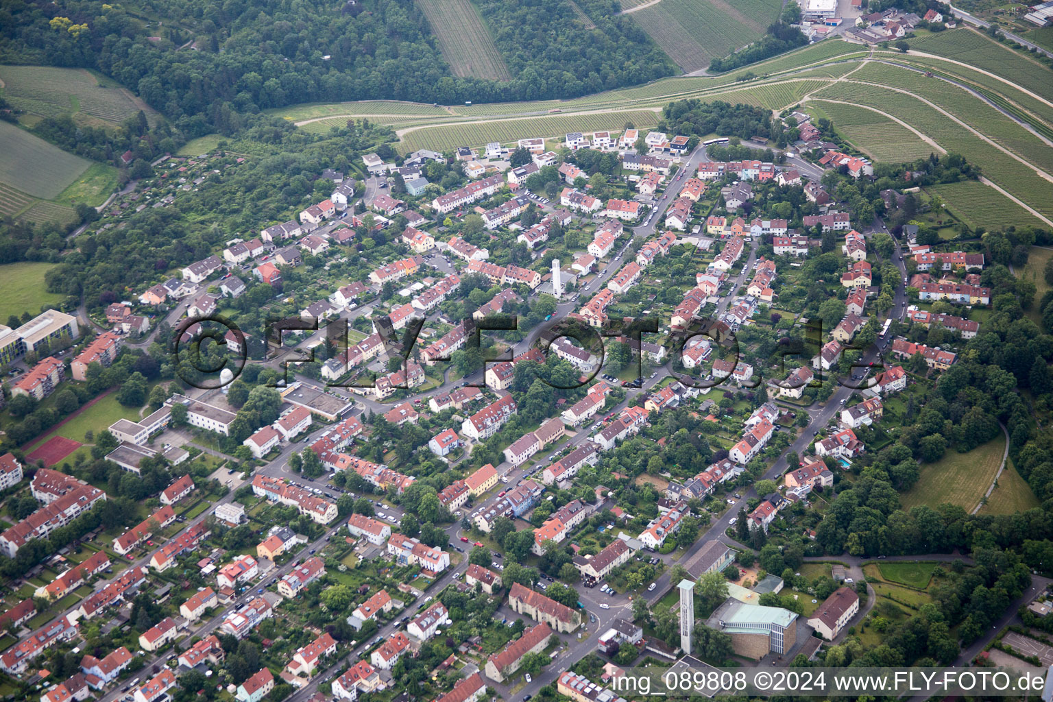 Aerial photograpy of Würzburg in the state Bavaria, Germany