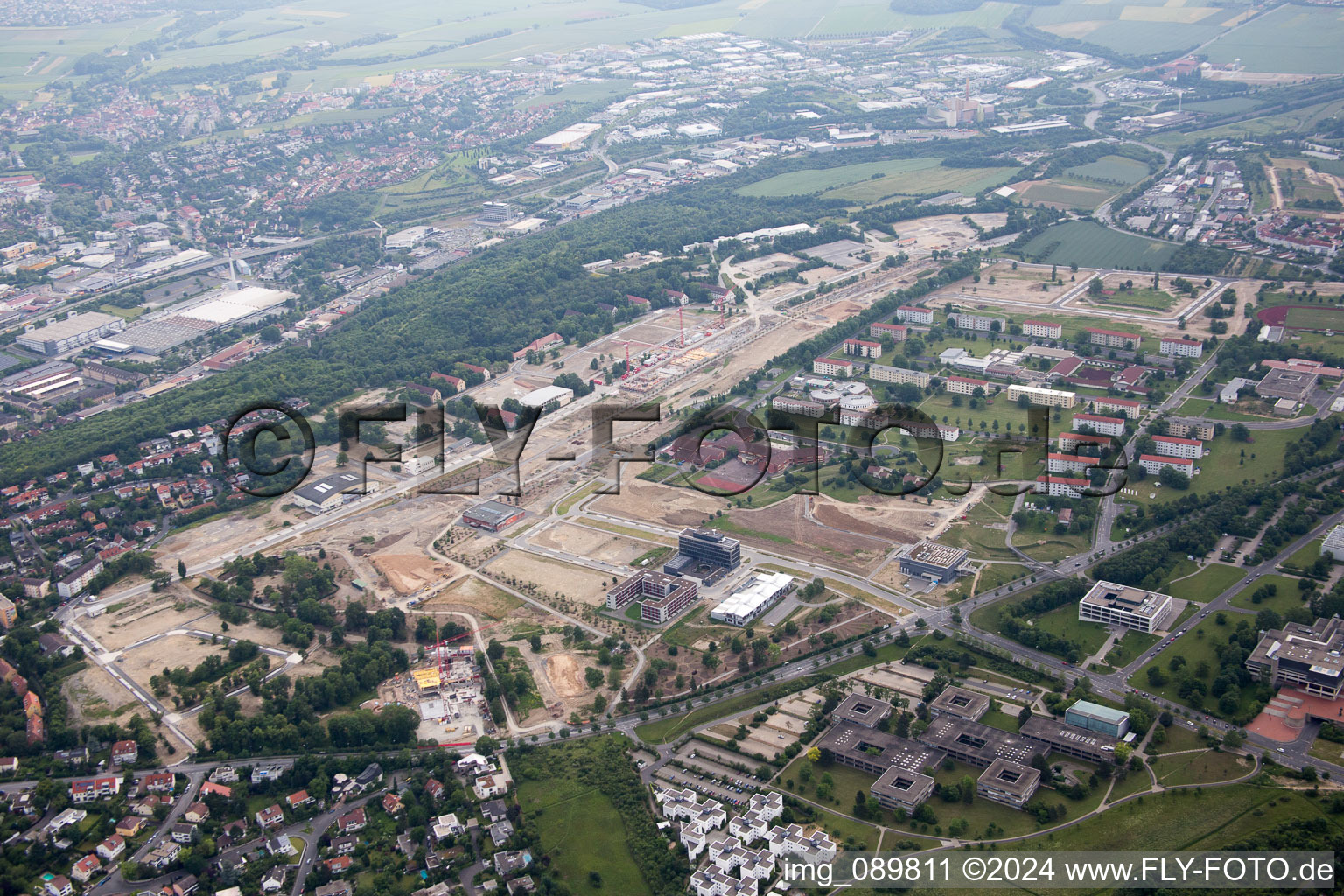 Würzburg in the state Bavaria, Germany from above