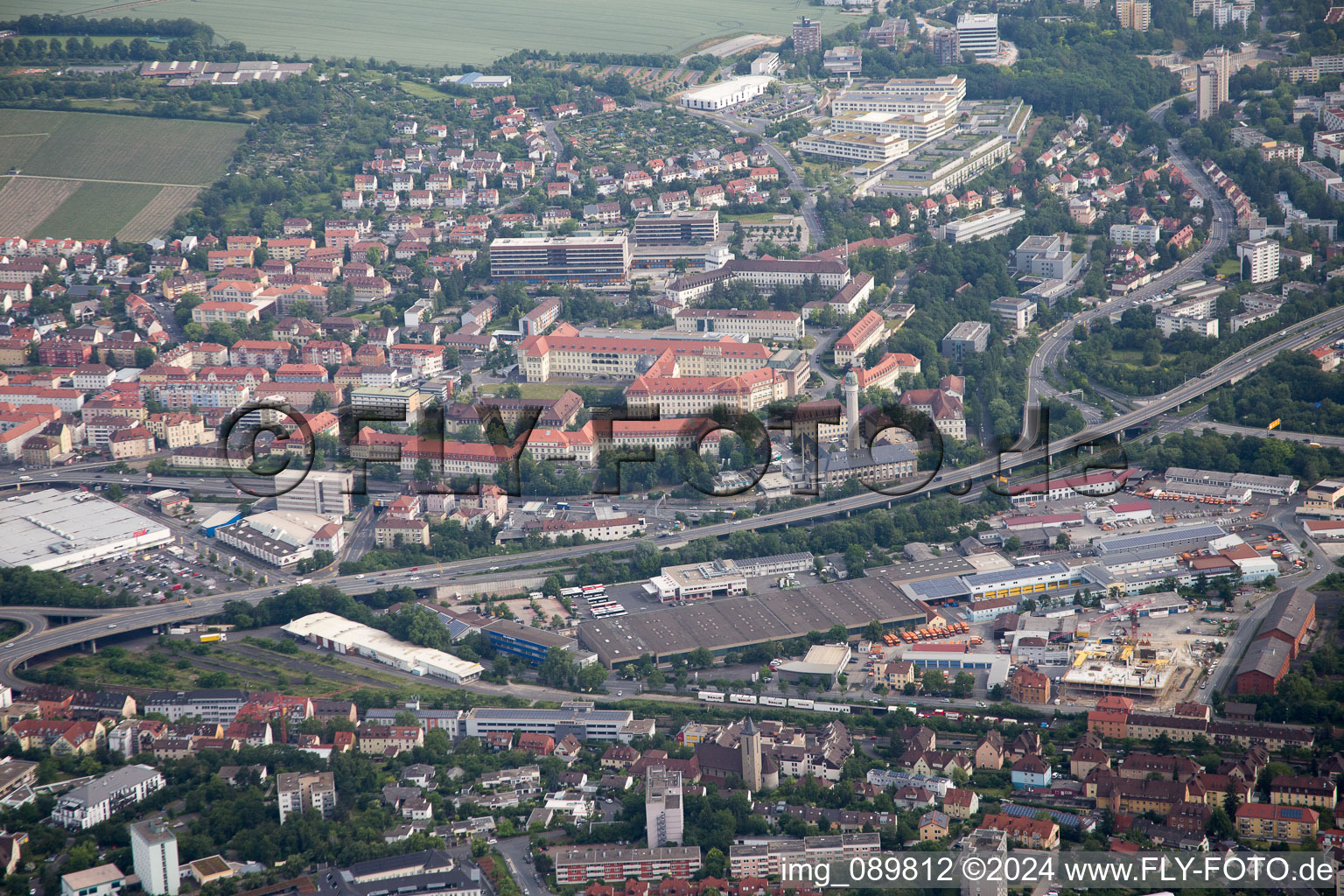 Würzburg in the state Bavaria, Germany out of the air