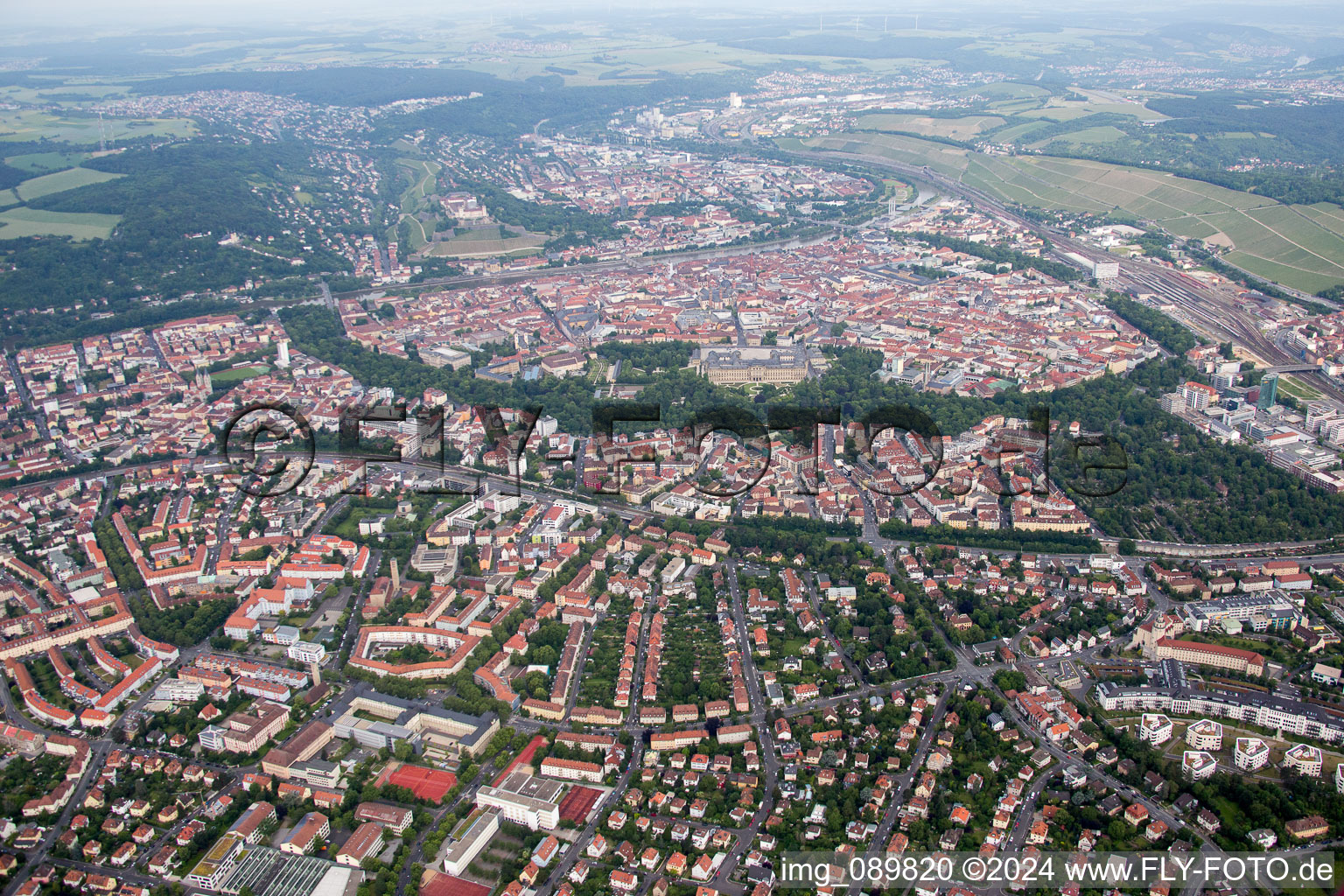 Drone image of Würzburg in the state Bavaria, Germany