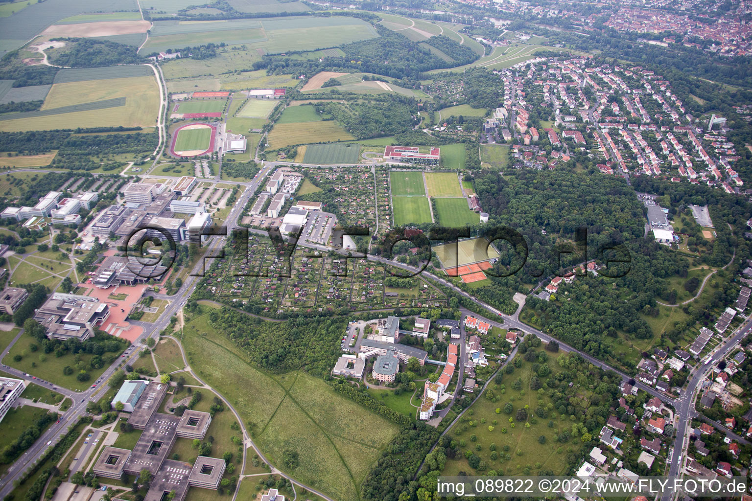 Würzburg in the state Bavaria, Germany from a drone