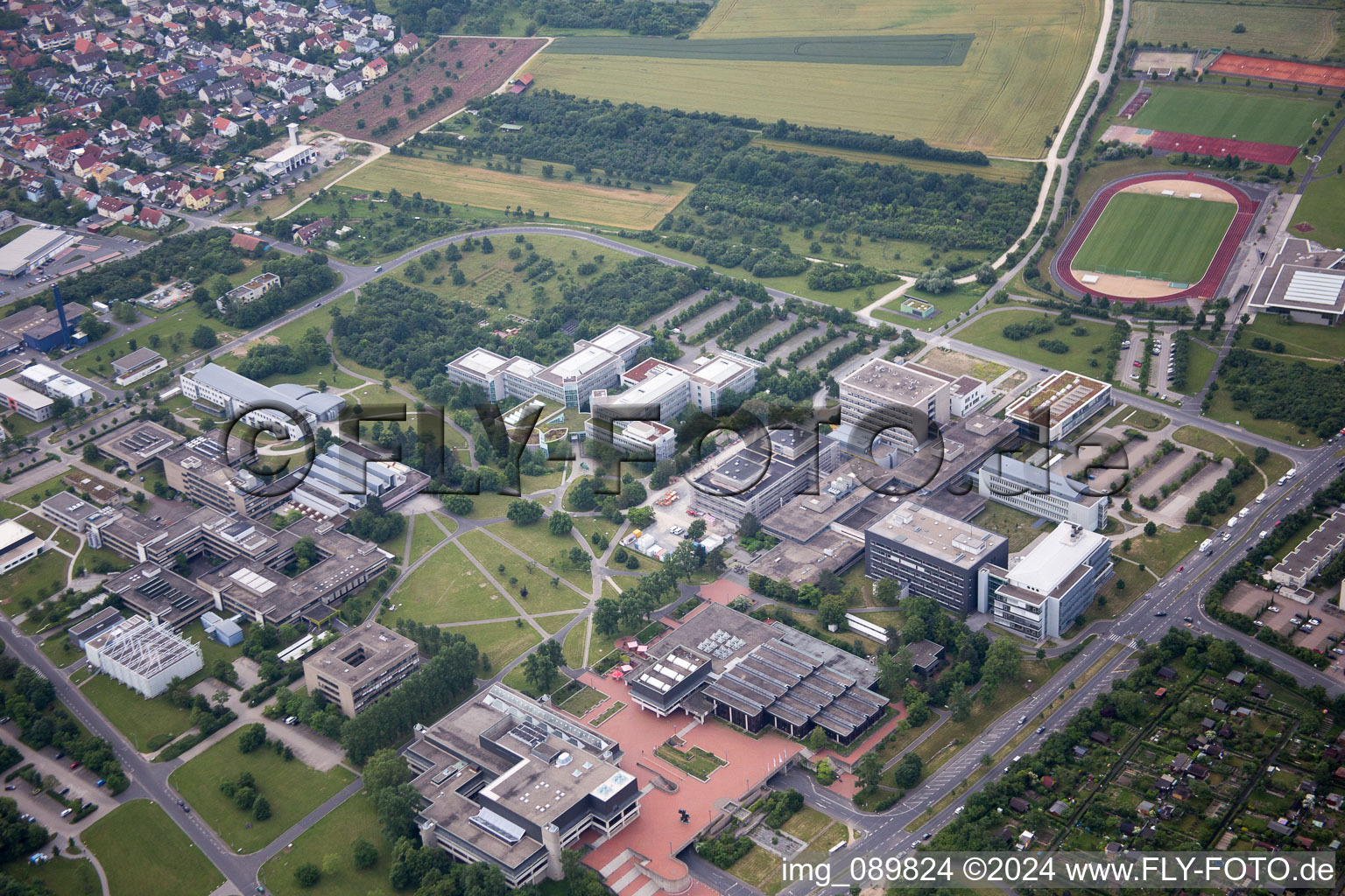 Würzburg in the state Bavaria, Germany seen from a drone