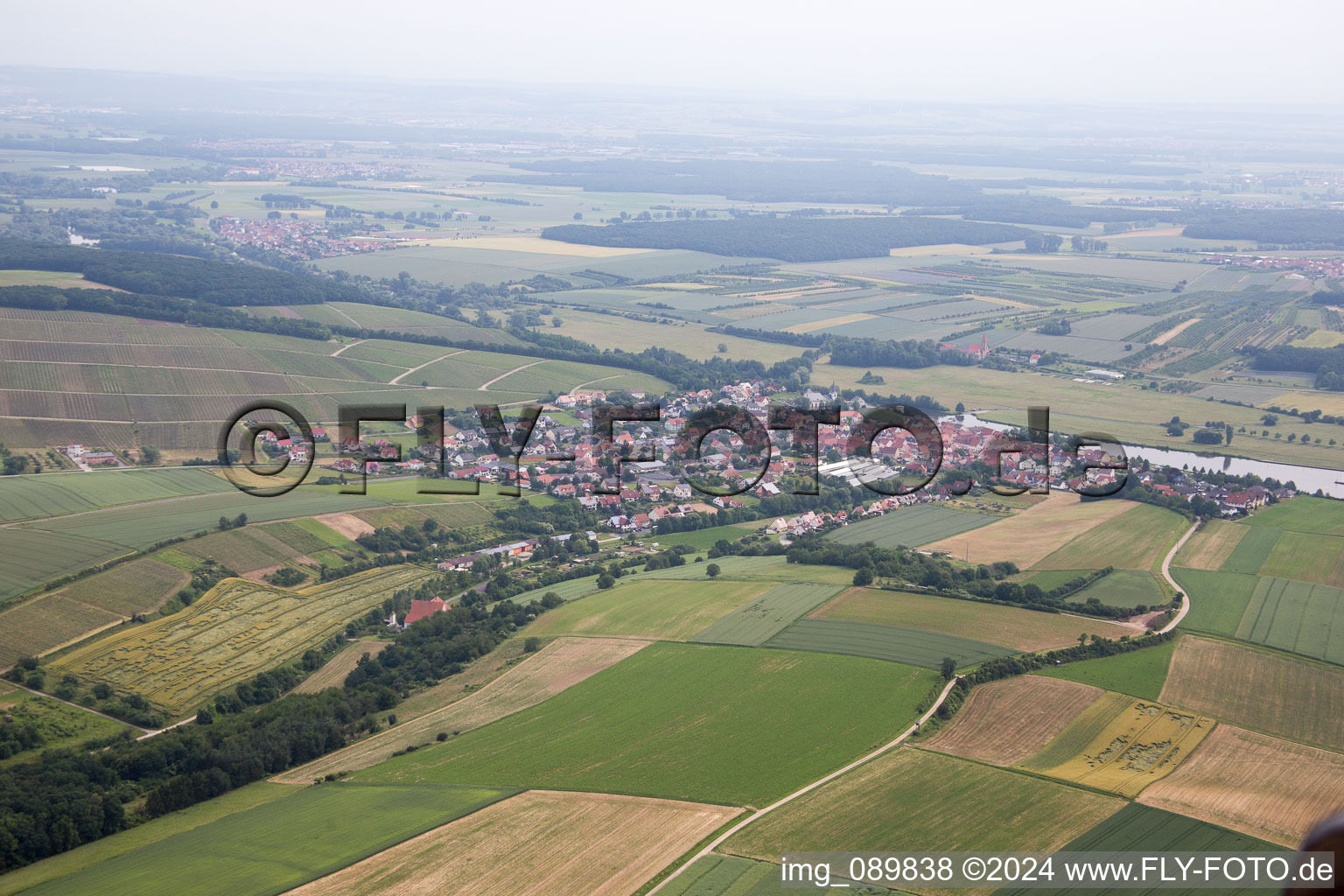 Aerial view of Wipfeld in the state Bavaria, Germany