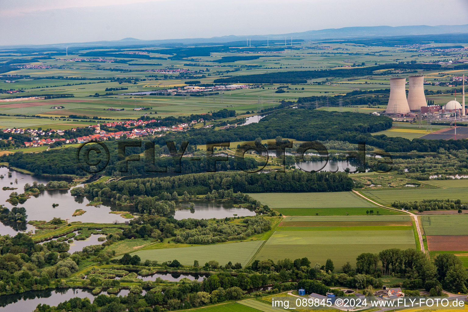 Bird's eye view of Hirschfeld in the state Bavaria, Germany