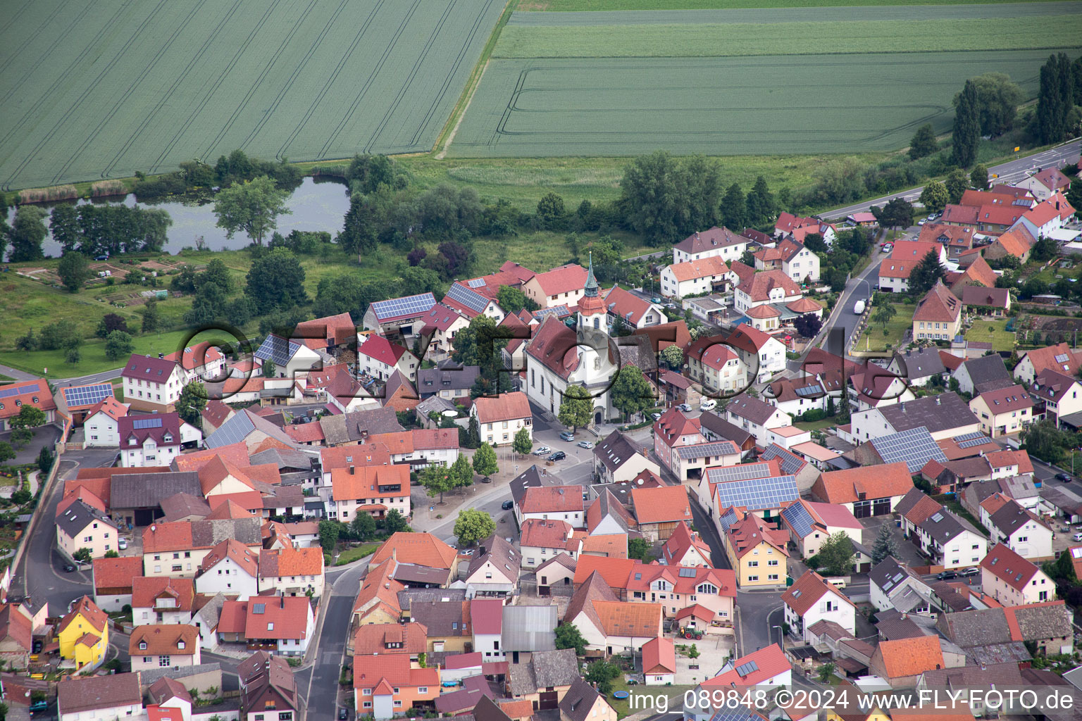 Heidenfeld in the state Bavaria, Germany from above