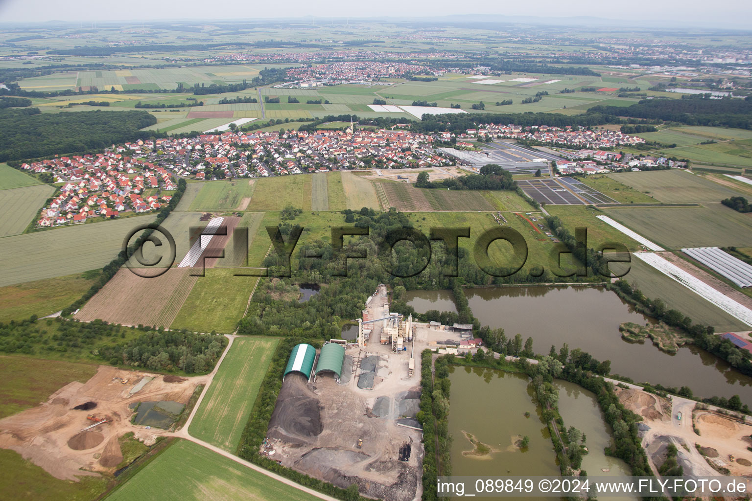 Aerial photograpy of Röthlein in the state Bavaria, Germany