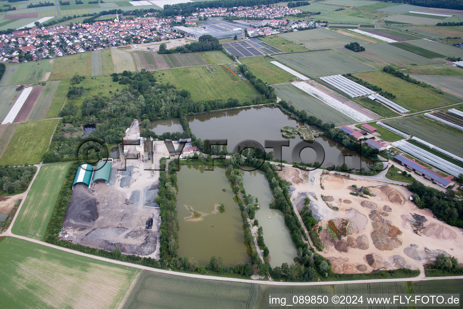 Oblique view of Röthlein in the state Bavaria, Germany