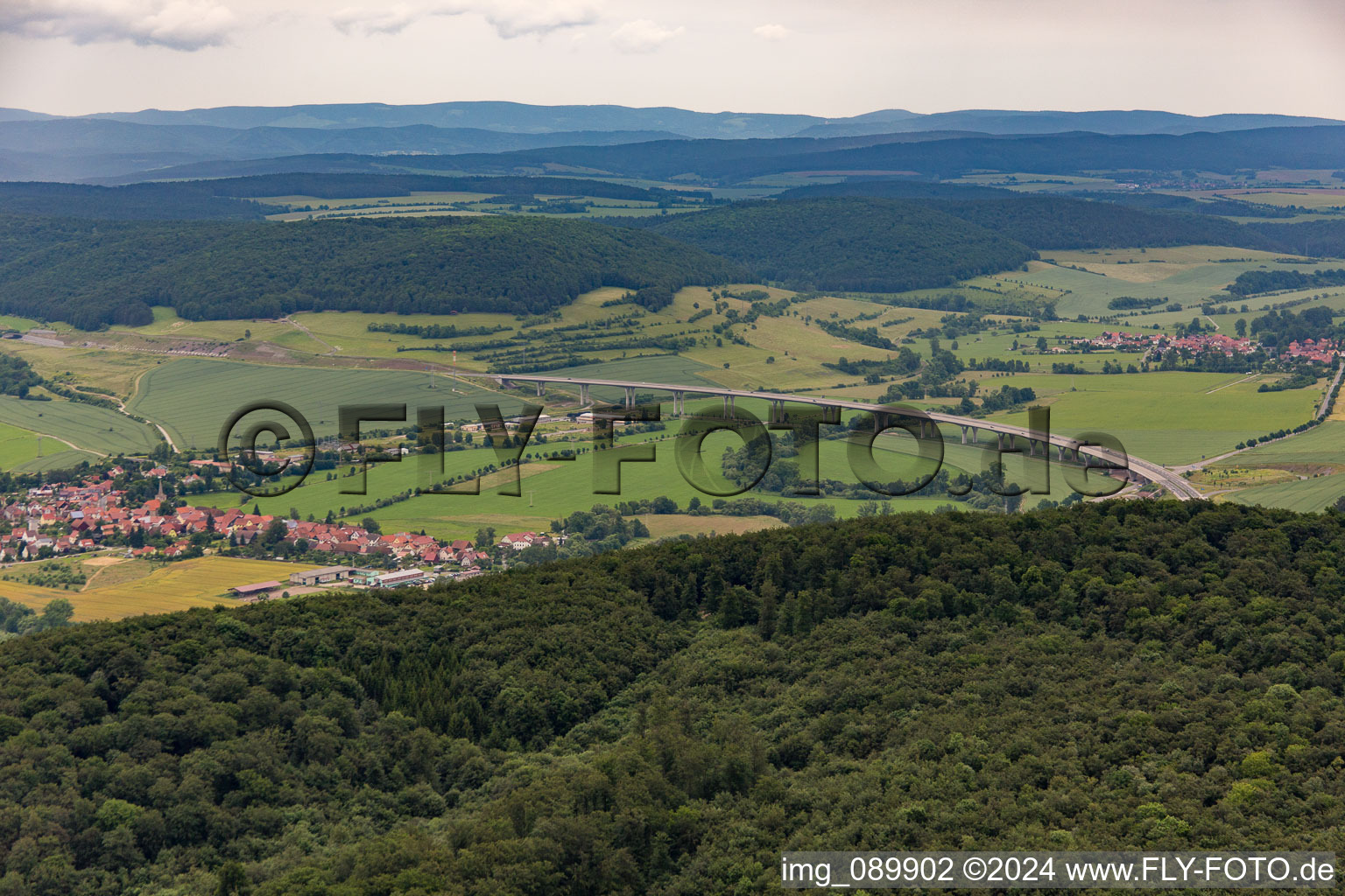 Valley bridge of the A71 over the Werra in Einhausen in the state Thuringia, Germany