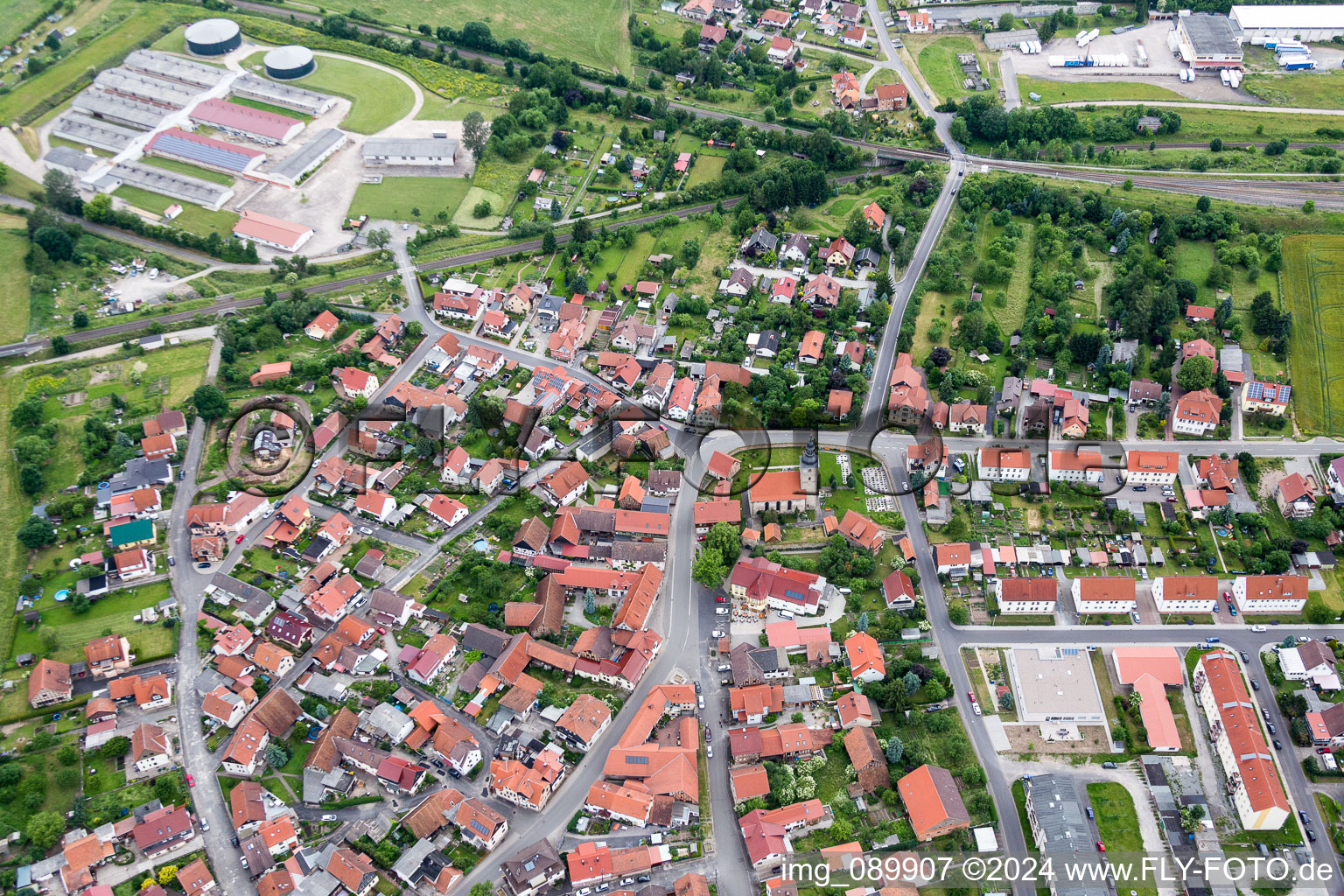 Village view in the district Obermassfeld in Obermassfeld-Grimmenthal in the state Thuringia, Germany