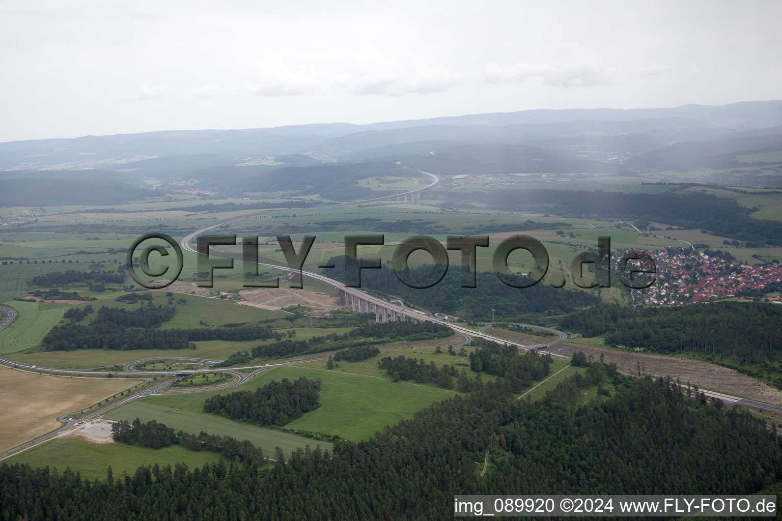 A71 viaduct in Rohr in the state Thuringia, Germany