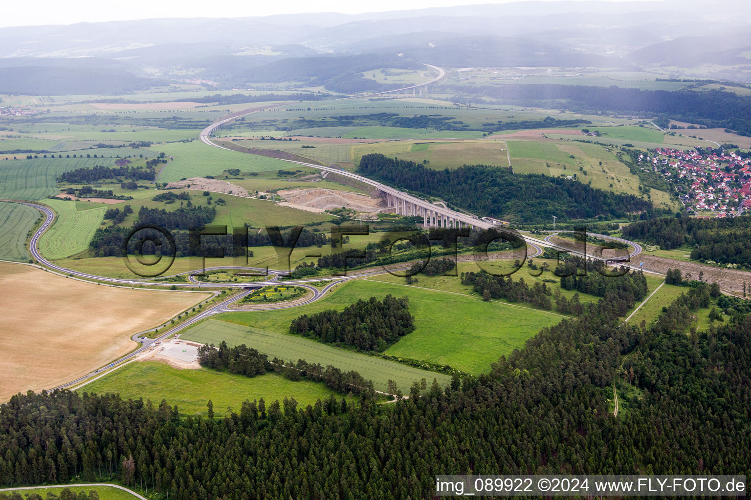 Highway exit Meiningen Nord and access the motorway A 71 in Rohr in the state Thuringia, Germany