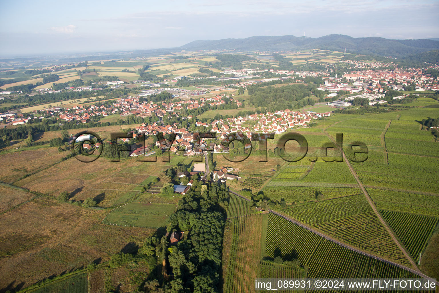 District Altenstadt in Wissembourg in the state Bas-Rhin, France from the drone perspective