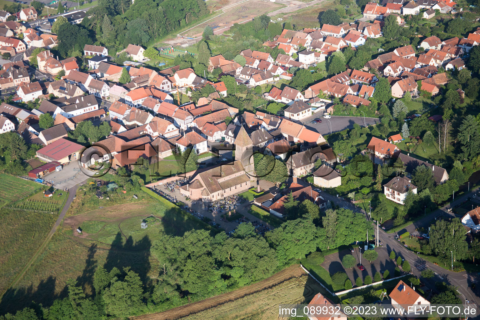 Drone image of Altenstadt in the state Bas-Rhin, France