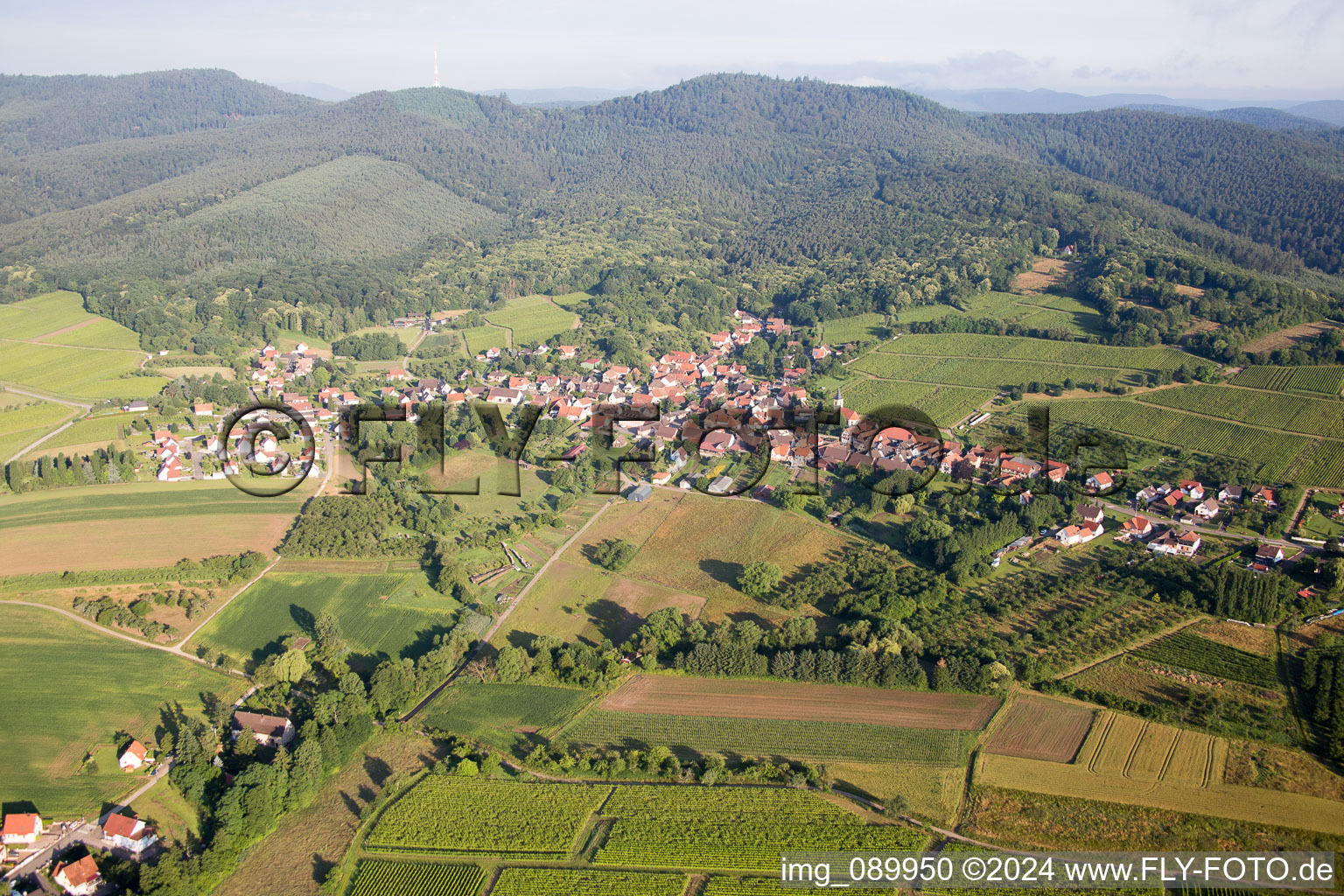 Bird's eye view of Rott in the state Bas-Rhin, France