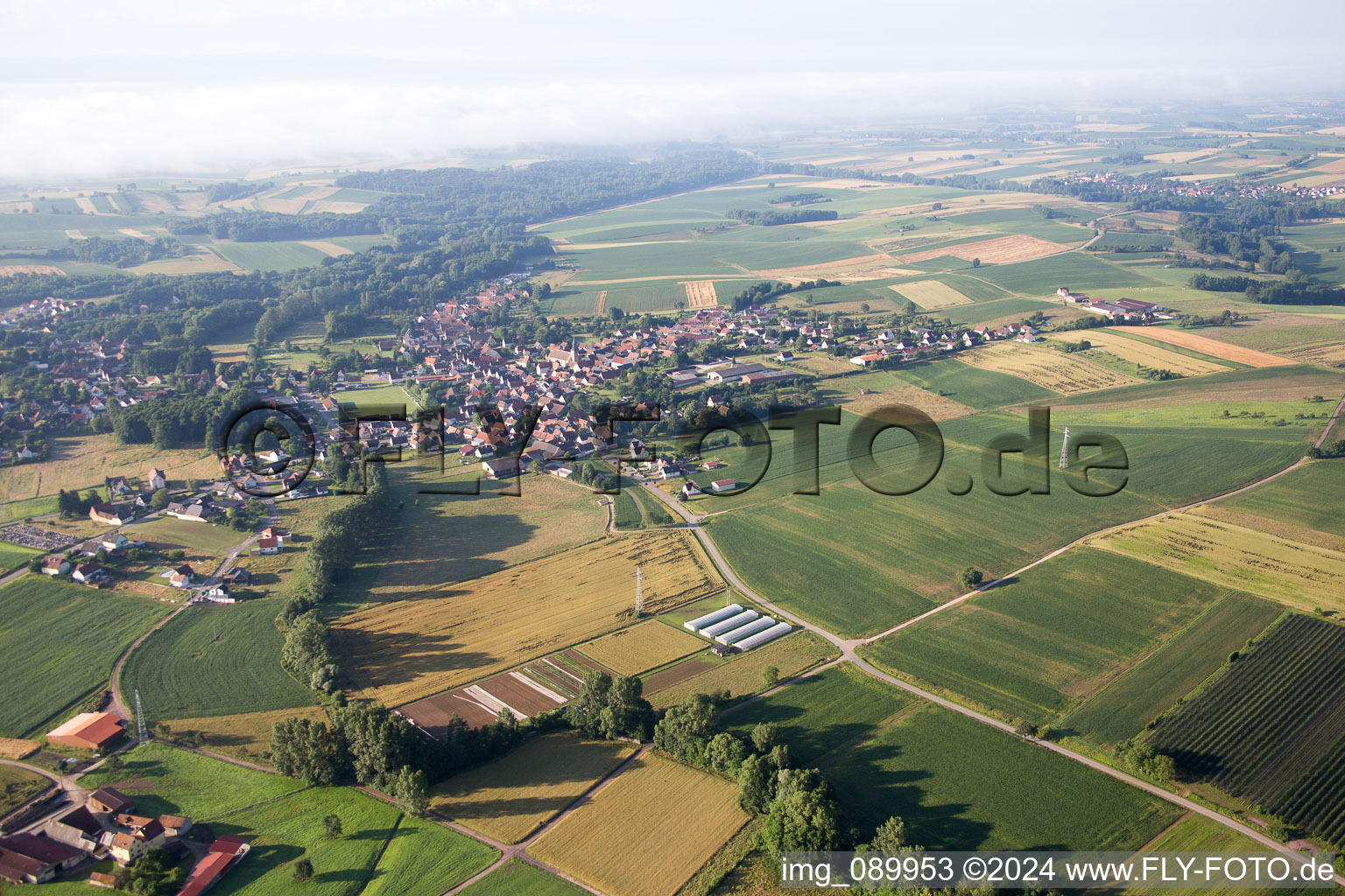 Steinseltz in the state Bas-Rhin, France from the plane