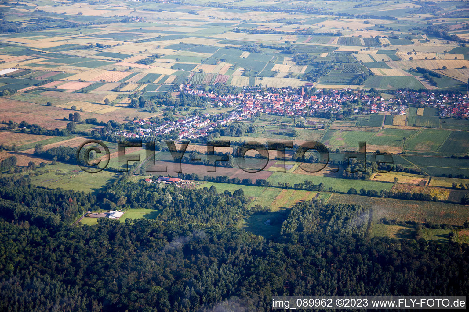 Aerial view of Kapsweyer in the state Rhineland-Palatinate, Germany