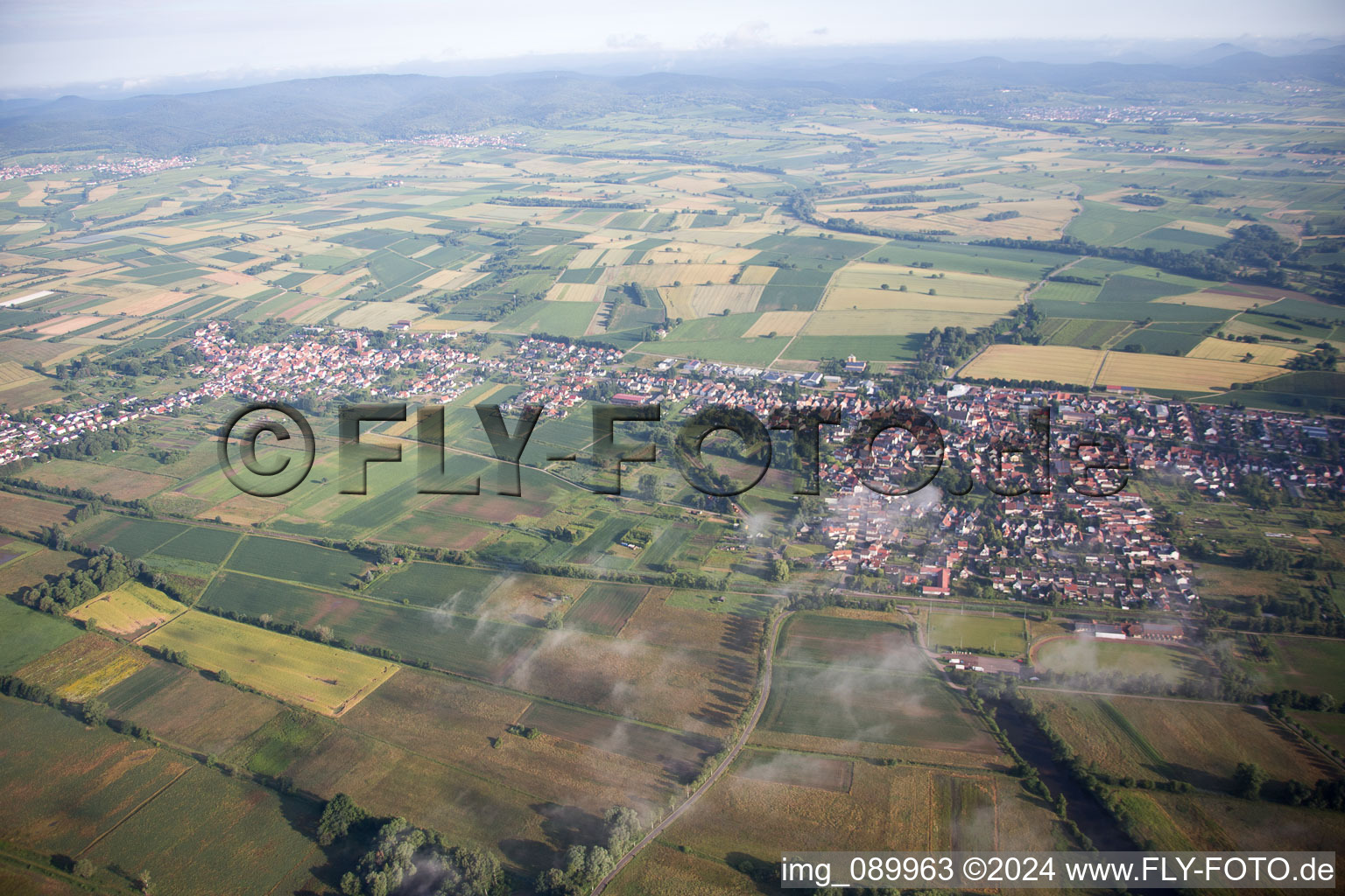 Steinfeld in the state Rhineland-Palatinate, Germany from above