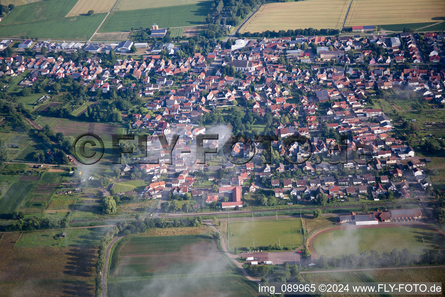 Steinfeld in the state Rhineland-Palatinate, Germany seen from above