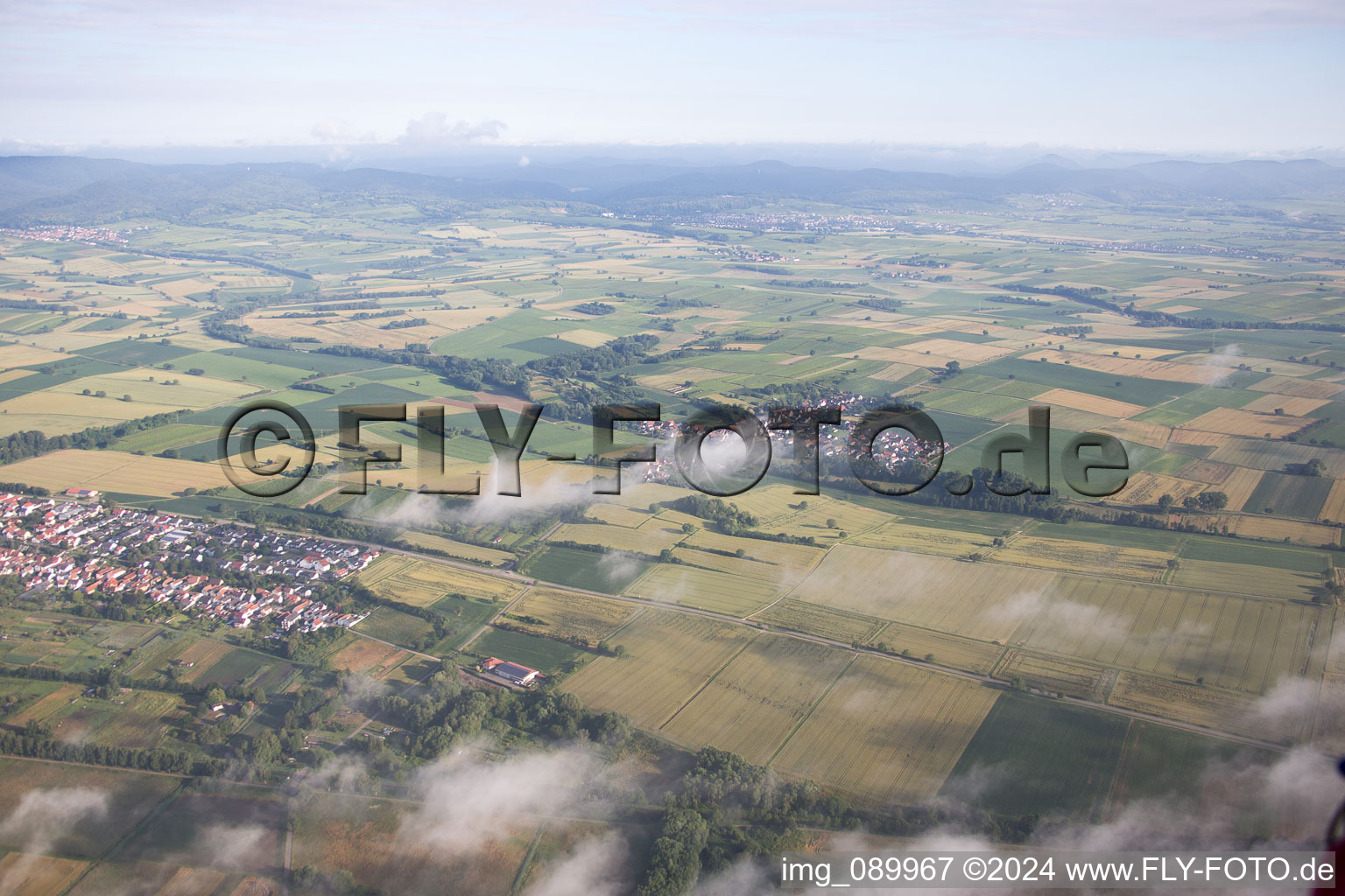 Steinfeld in the state Rhineland-Palatinate, Germany from the plane