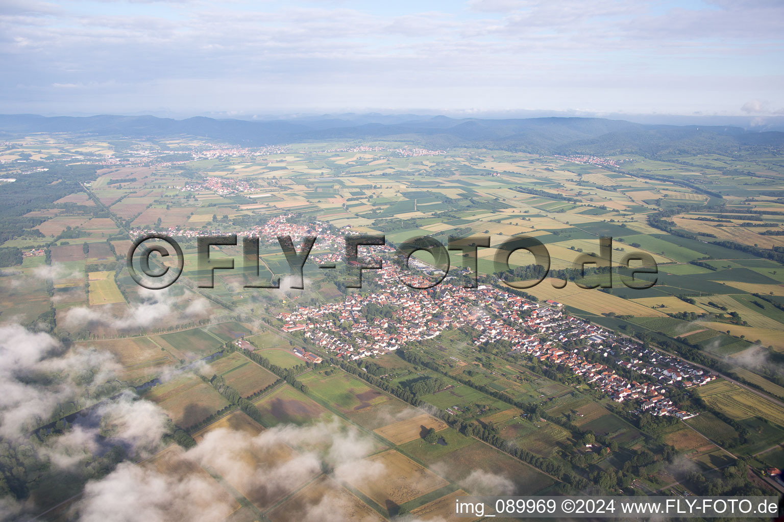 Steinfeld in the state Rhineland-Palatinate, Germany viewn from the air