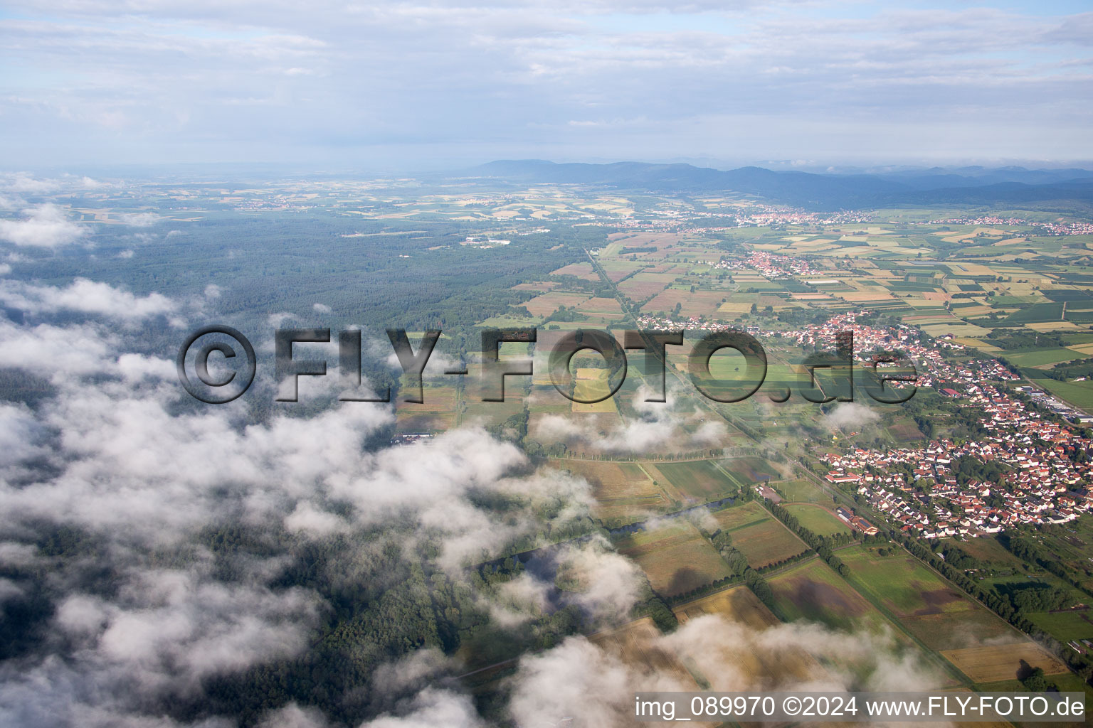 Drone recording of Steinfeld in the state Rhineland-Palatinate, Germany