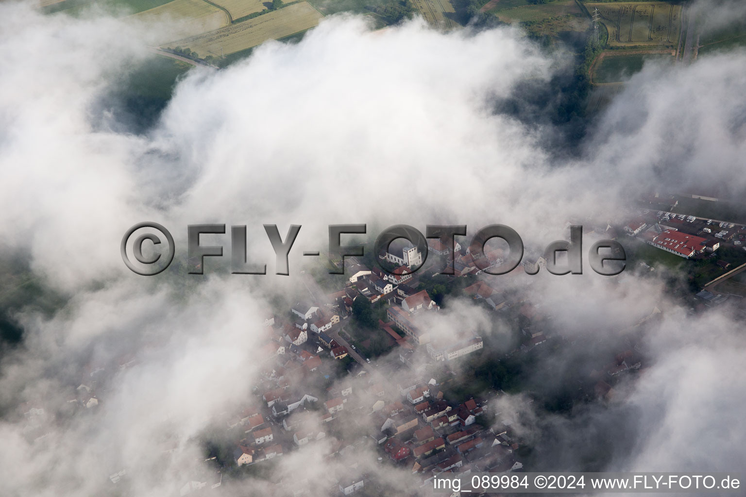 Minfeld in the state Rhineland-Palatinate, Germany from above