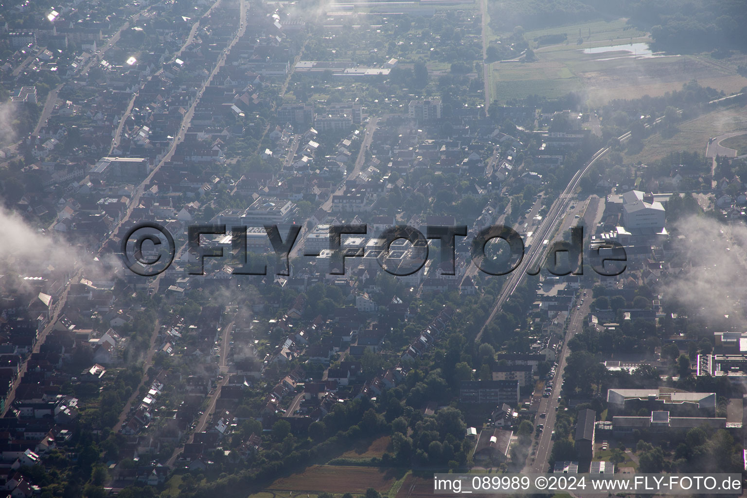 Minfeld in the state Rhineland-Palatinate, Germany seen from above