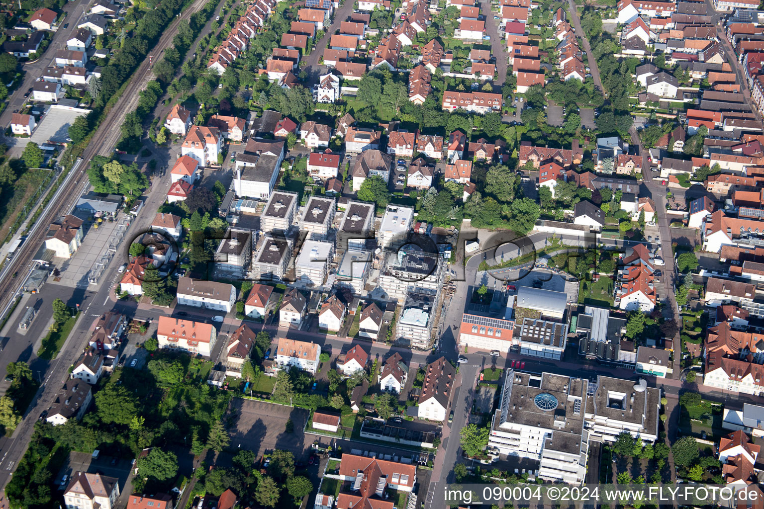 In the city center" New building of RiBa GmbH between Bismarck- and Gartenstr in Kandel in the state Rhineland-Palatinate, Germany out of the air