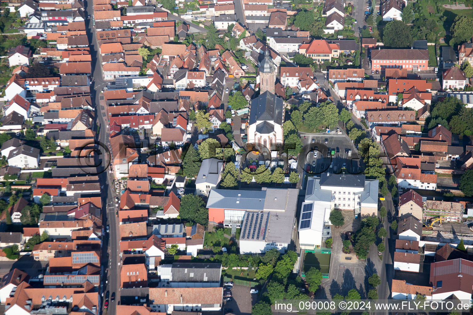 Kandel in the state Rhineland-Palatinate, Germany from above