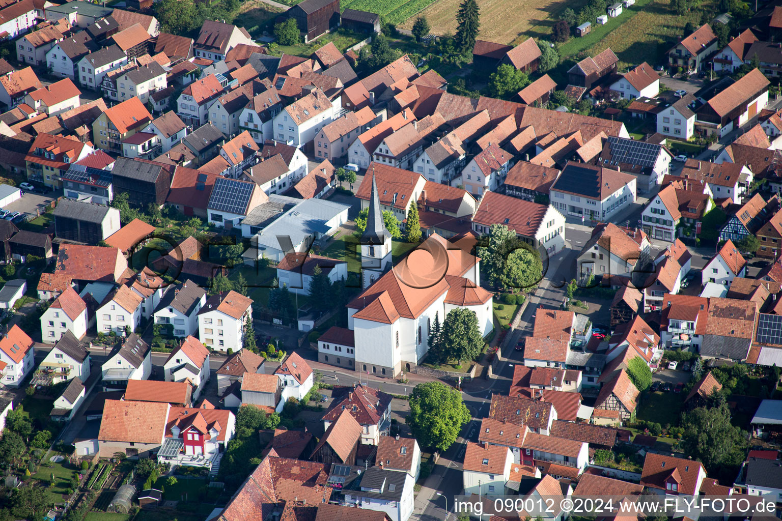 Oblique view of Hatzenbühl in the state Rhineland-Palatinate, Germany