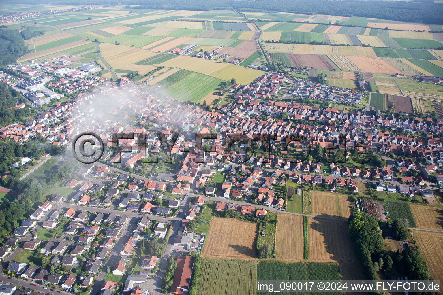 Bird's eye view of Hatzenbühl in the state Rhineland-Palatinate, Germany