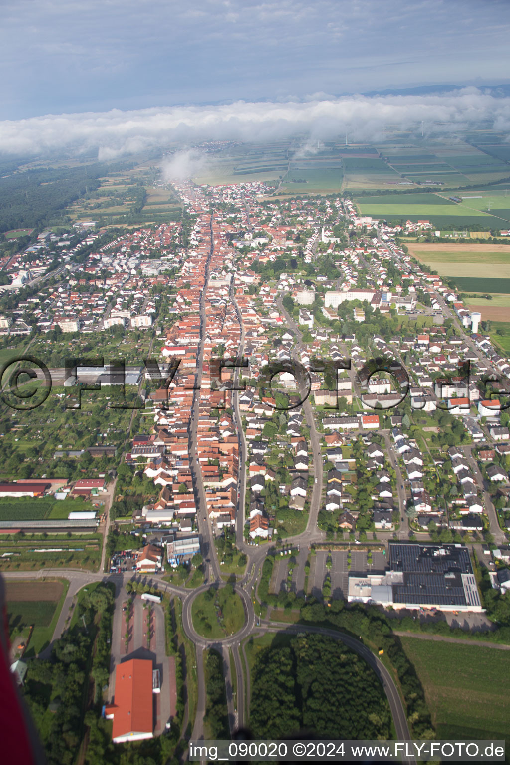 Kandel in the state Rhineland-Palatinate, Germany seen from above