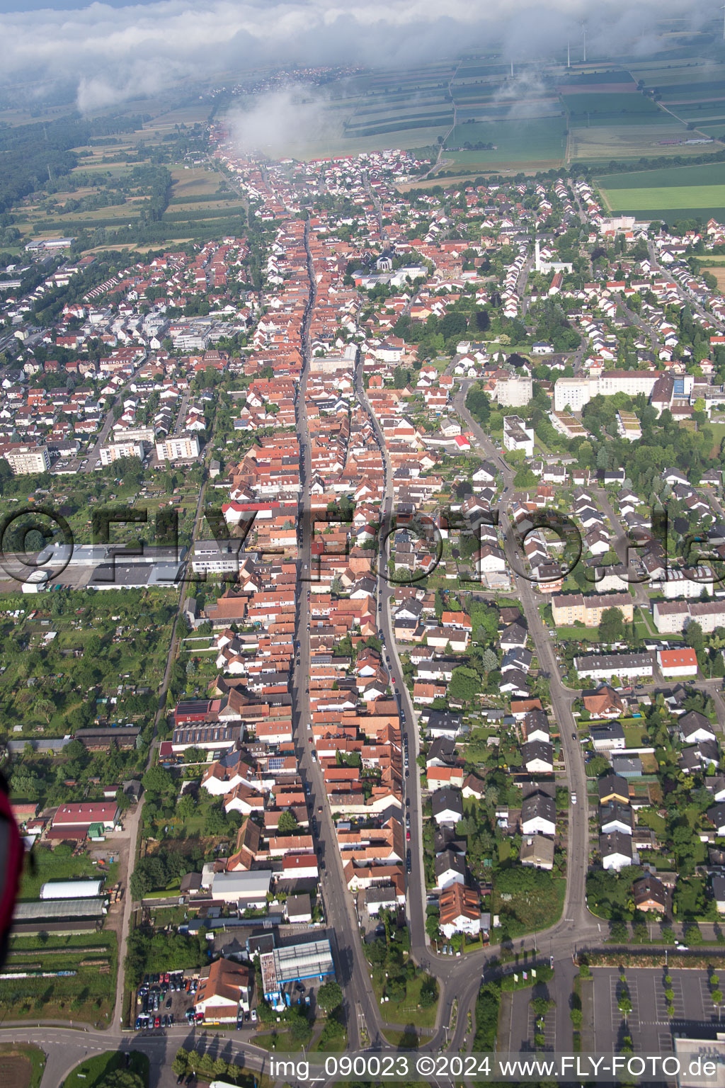 Bird's eye view of Kandel in the state Rhineland-Palatinate, Germany