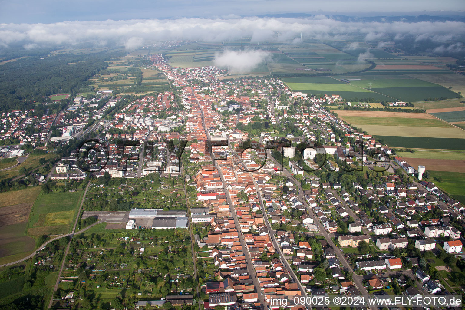 Kandel in the state Rhineland-Palatinate, Germany viewn from the air