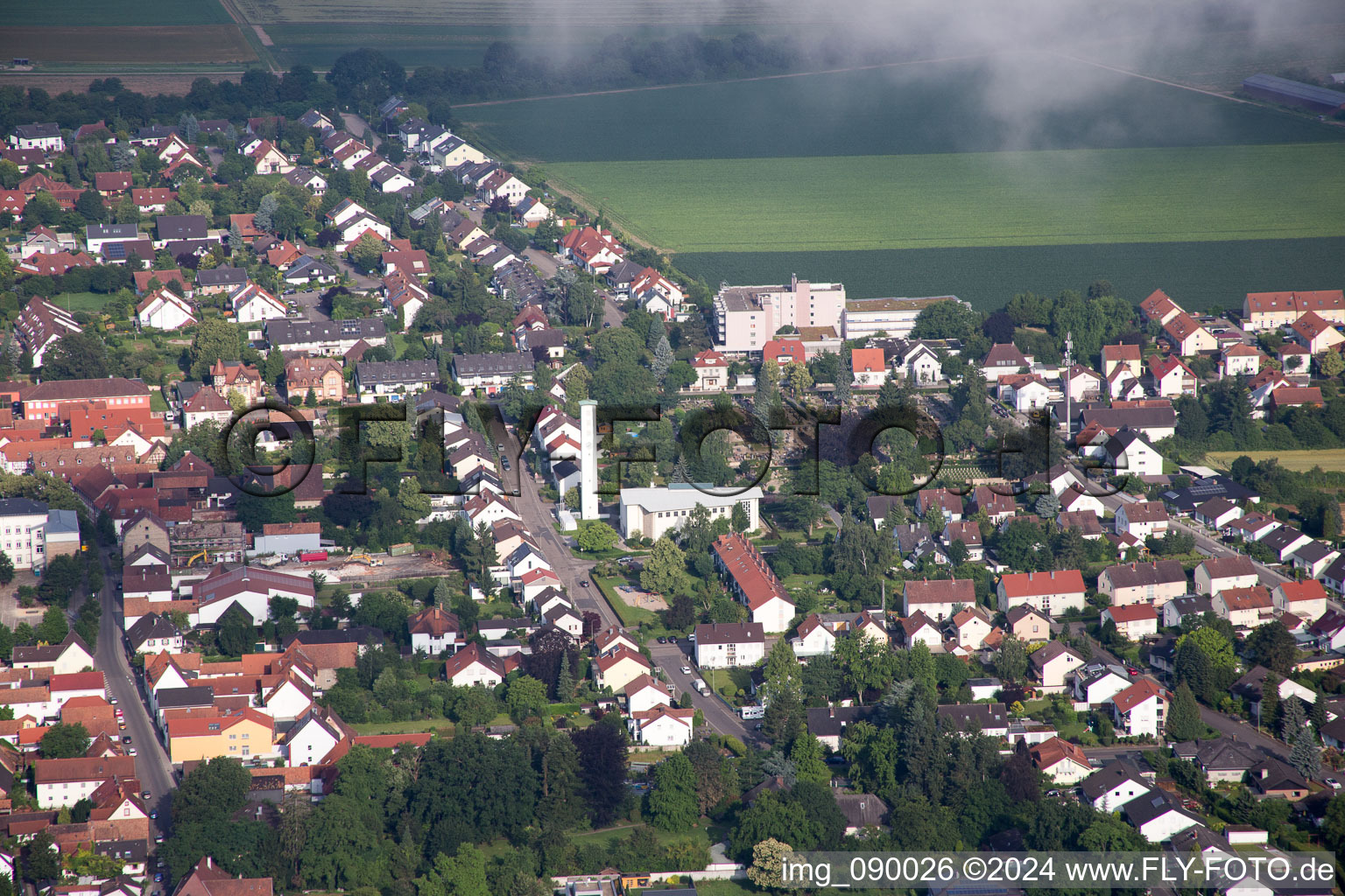 Drone recording of Kandel in the state Rhineland-Palatinate, Germany