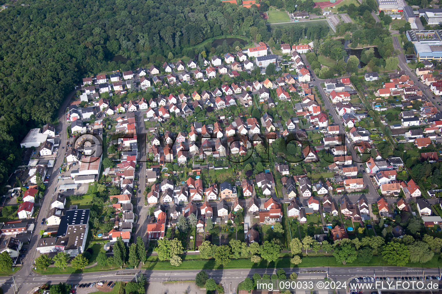 Kandel in the state Rhineland-Palatinate, Germany from the drone perspective