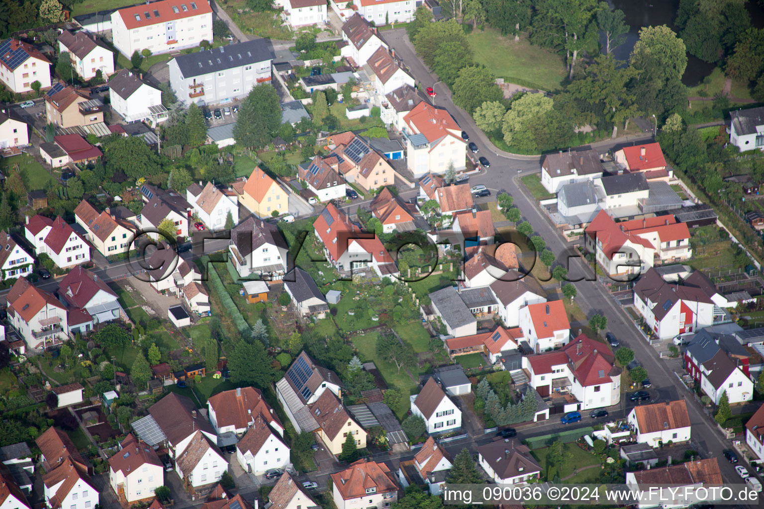 Aerial view of Kandel in the state Rhineland-Palatinate, Germany