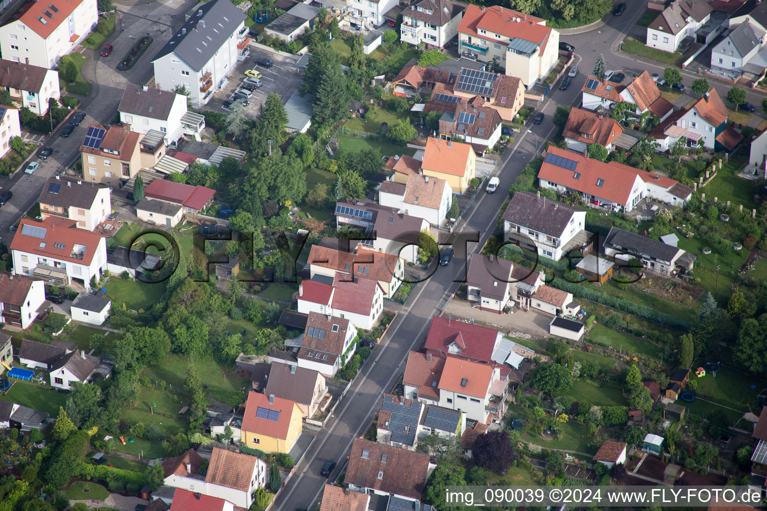 Kandel in the state Rhineland-Palatinate, Germany from above