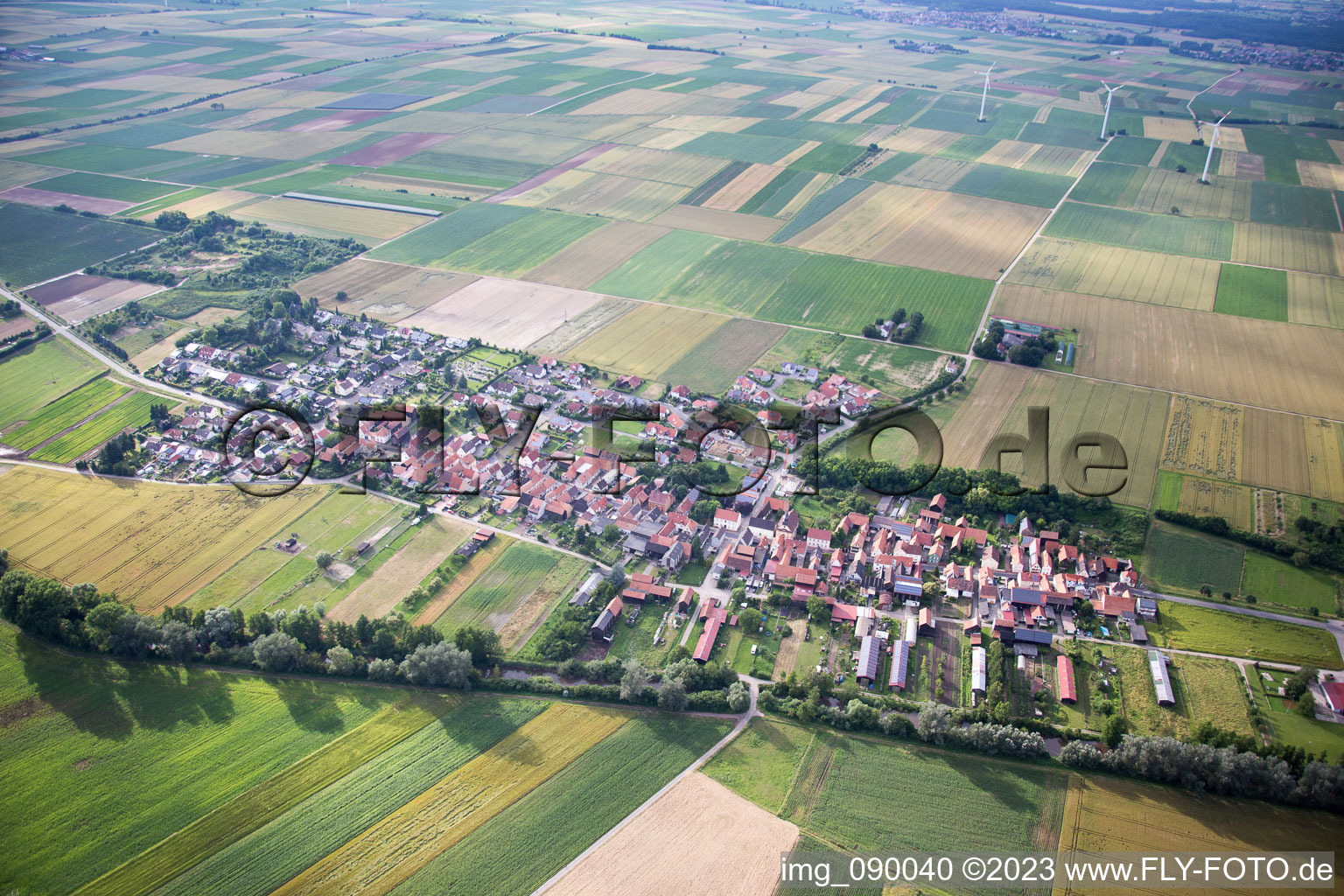 Herxheimweyher in the state Rhineland-Palatinate, Germany from the plane
