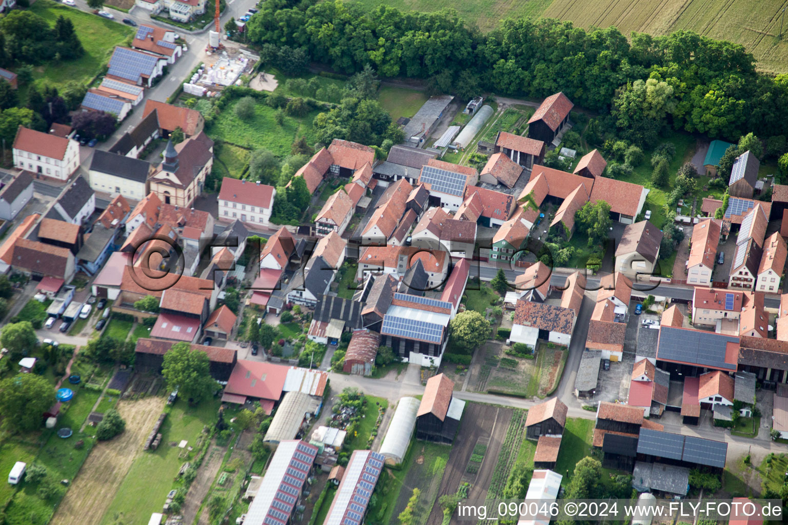 Herxheimweyher in the state Rhineland-Palatinate, Germany from a drone