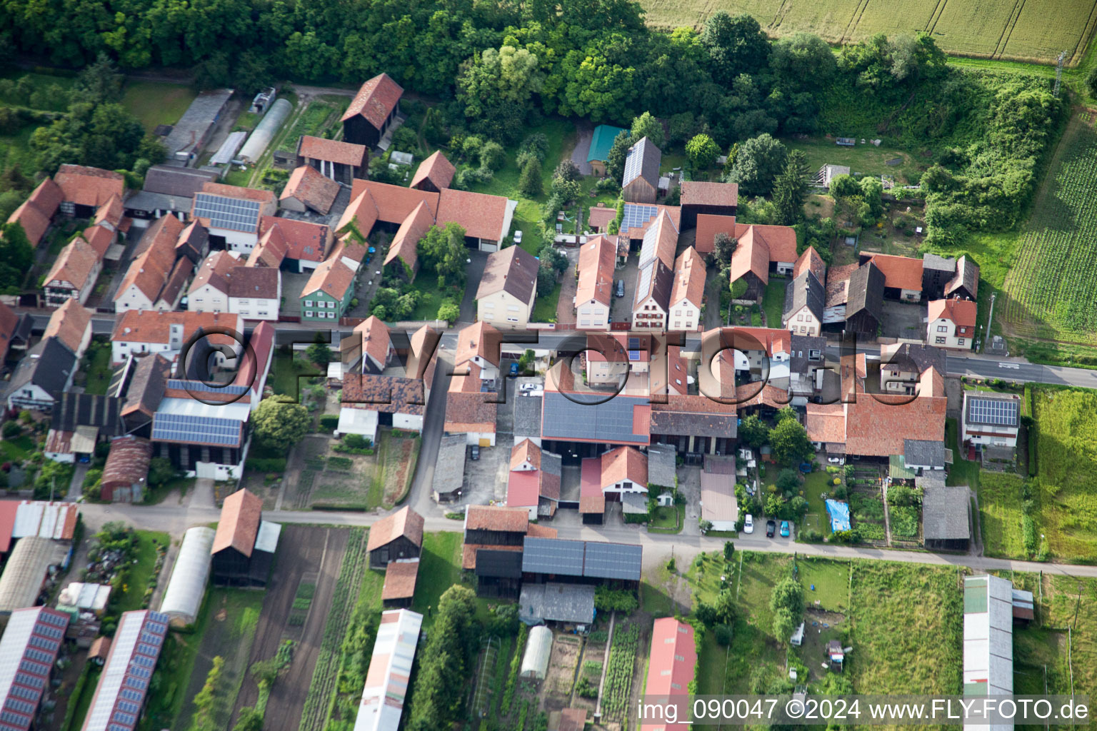 Herxheimweyher in the state Rhineland-Palatinate, Germany seen from a drone