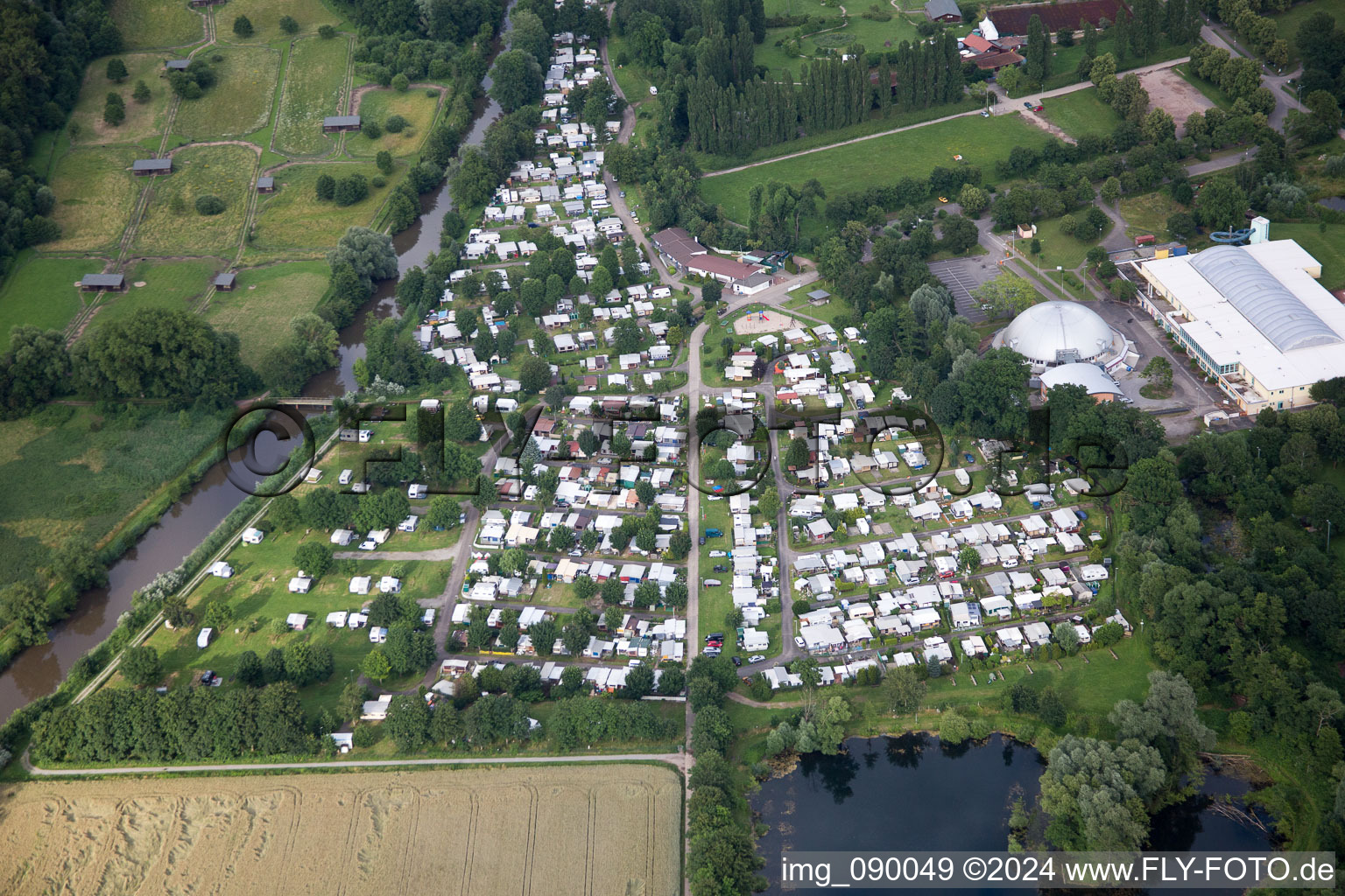 Rülzheim in the state Rhineland-Palatinate, Germany from a drone