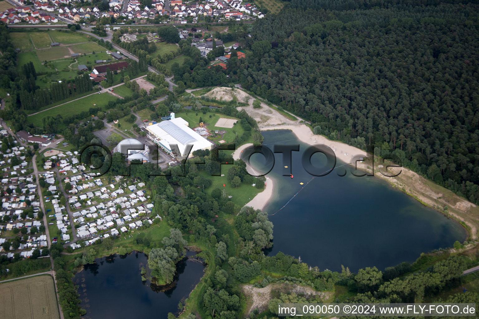 Rülzheim in the state Rhineland-Palatinate, Germany seen from a drone