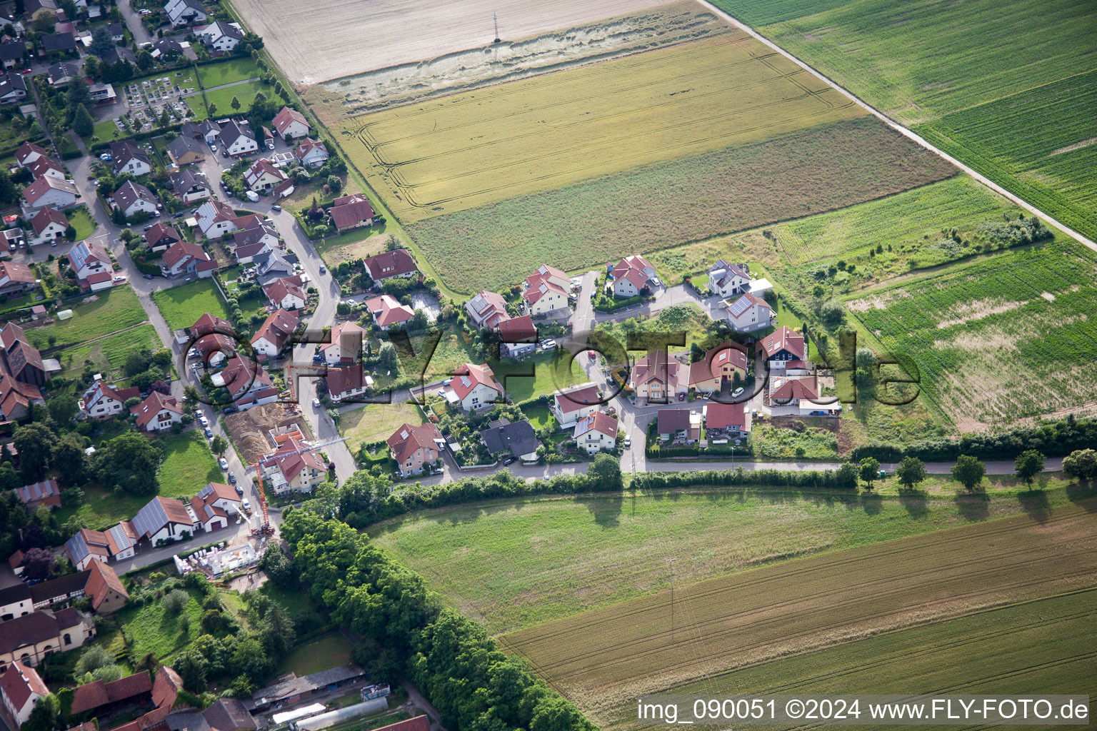 Aerial photograpy of Herxheimweyher in the state Rhineland-Palatinate, Germany