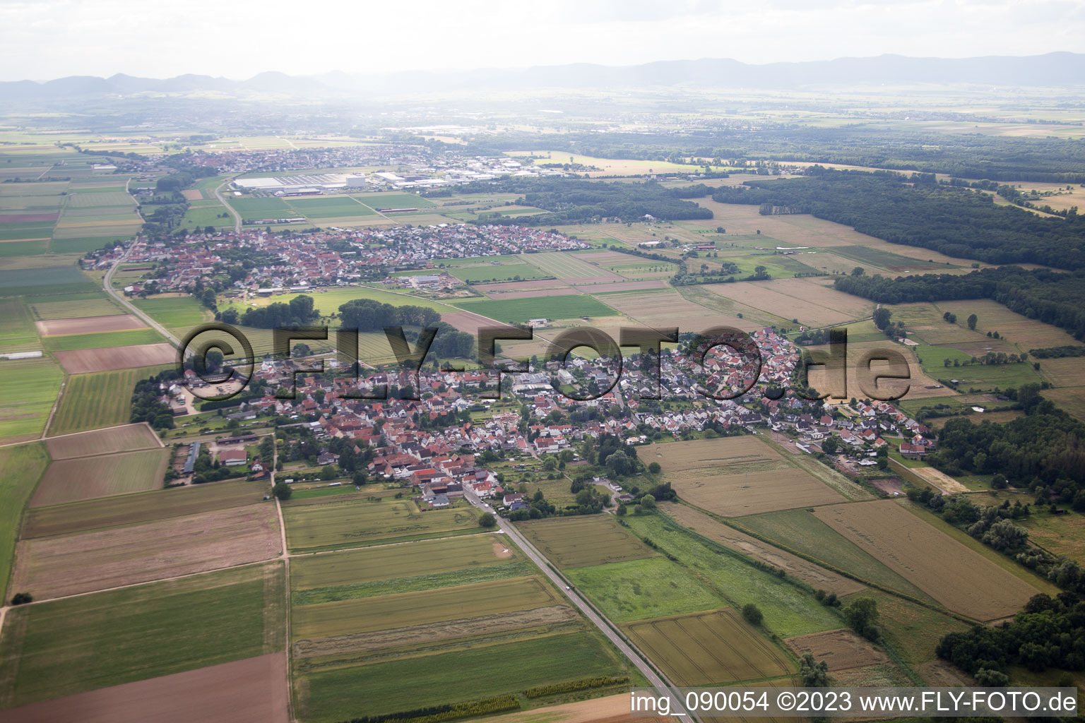 Knittelsheim in the state Rhineland-Palatinate, Germany from above