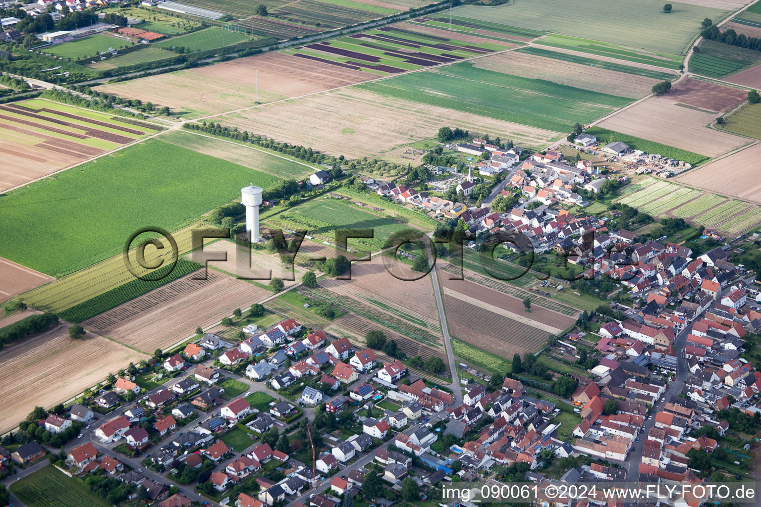 Lustadt in the state Rhineland-Palatinate, Germany from a drone