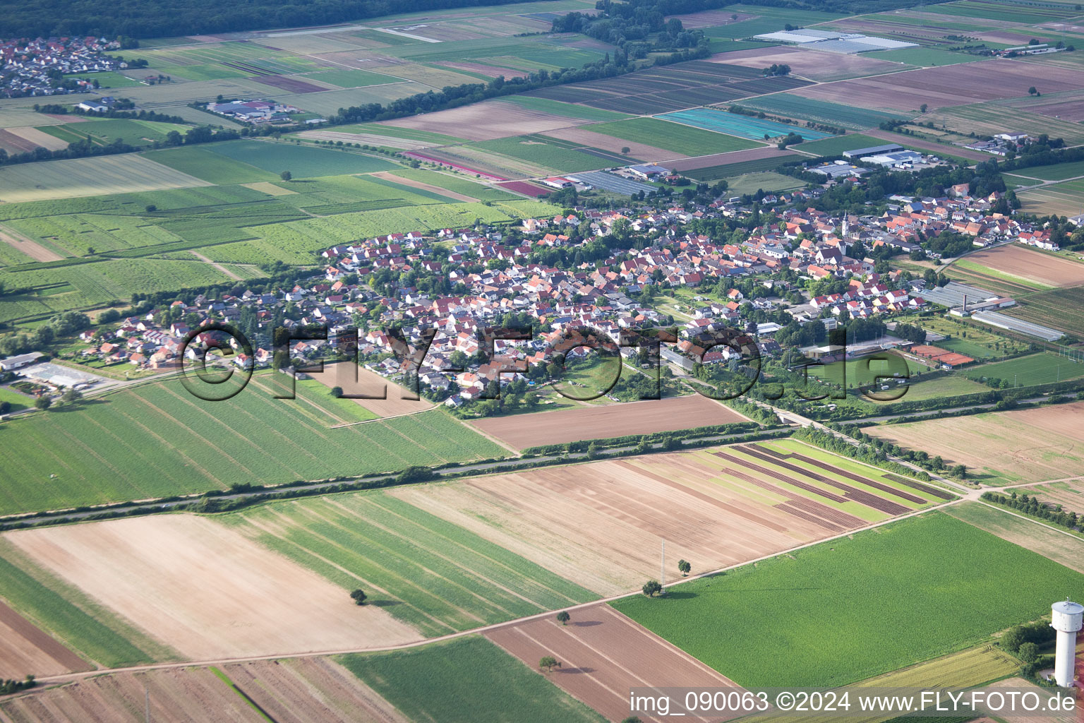 Aerial photograpy of Weingarten in the state Rhineland-Palatinate, Germany