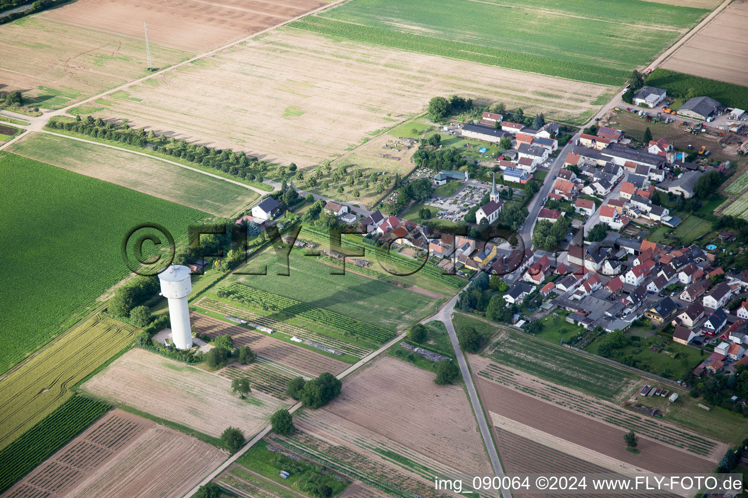 Lustadt in the state Rhineland-Palatinate, Germany seen from a drone