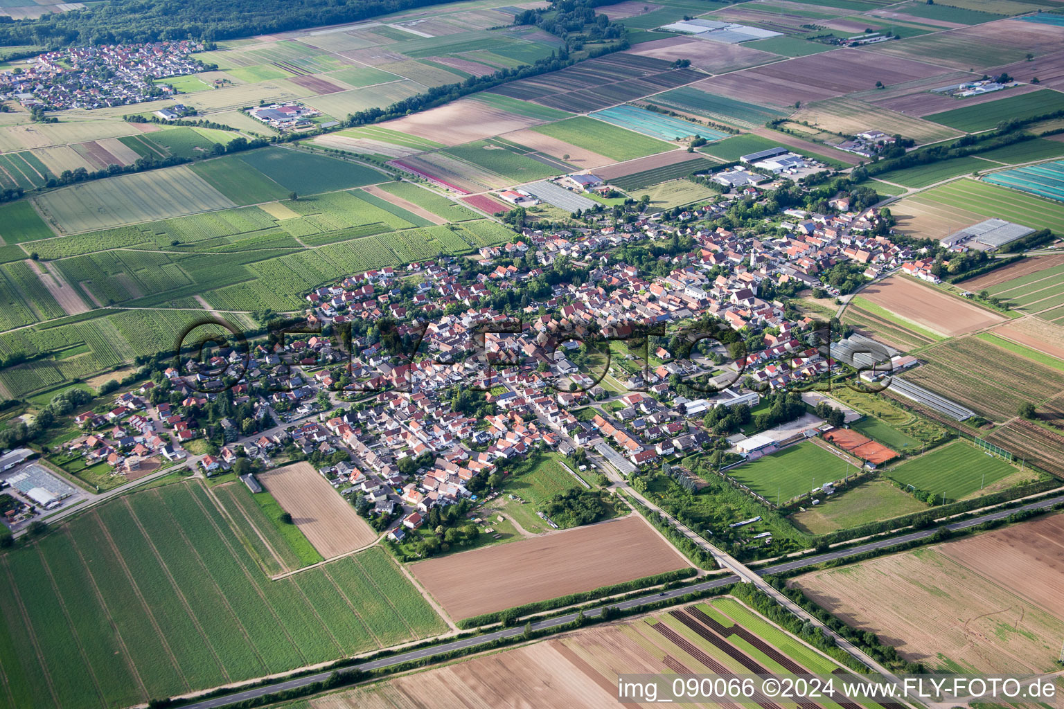 Oblique view of Weingarten in the state Rhineland-Palatinate, Germany