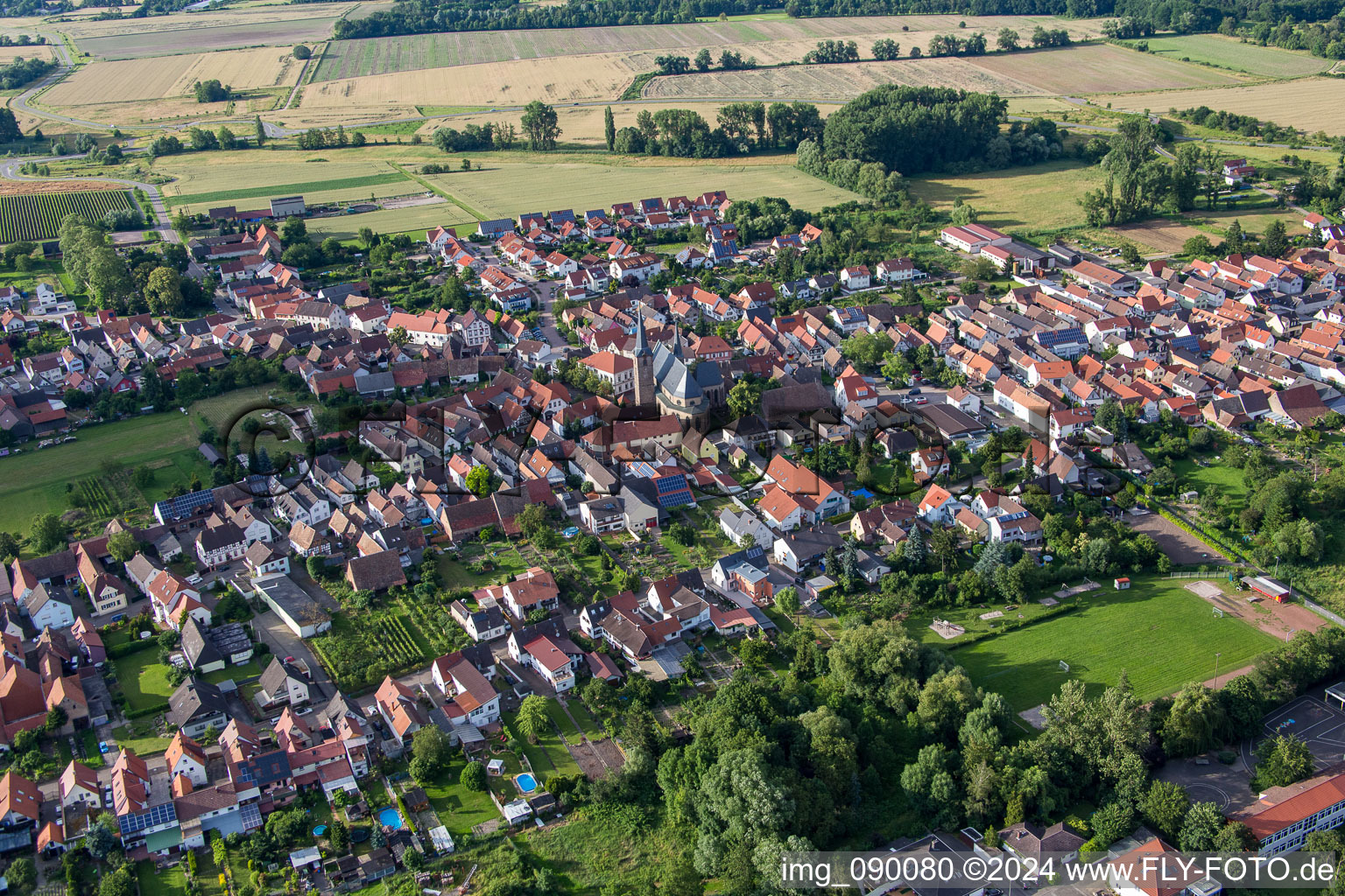 Aerial photograpy of District Geinsheim in Neustadt an der Weinstraße in the state Rhineland-Palatinate, Germany